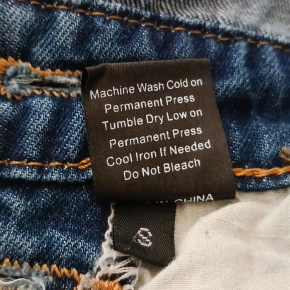 VICI OVERALLS Distressed Frayed Dark Blue Sz Small AMAZING JEANS! Super Cute!! - Picture 15 of 16